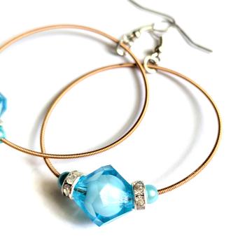 Ohrringe aus Gitarrensaite "blue light boogie"